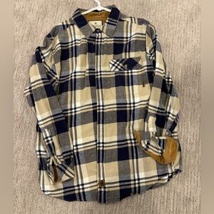 NWOT - Legendary Whitetails Buck Camp Shirt in Navy/ Tan, Cream Plaid